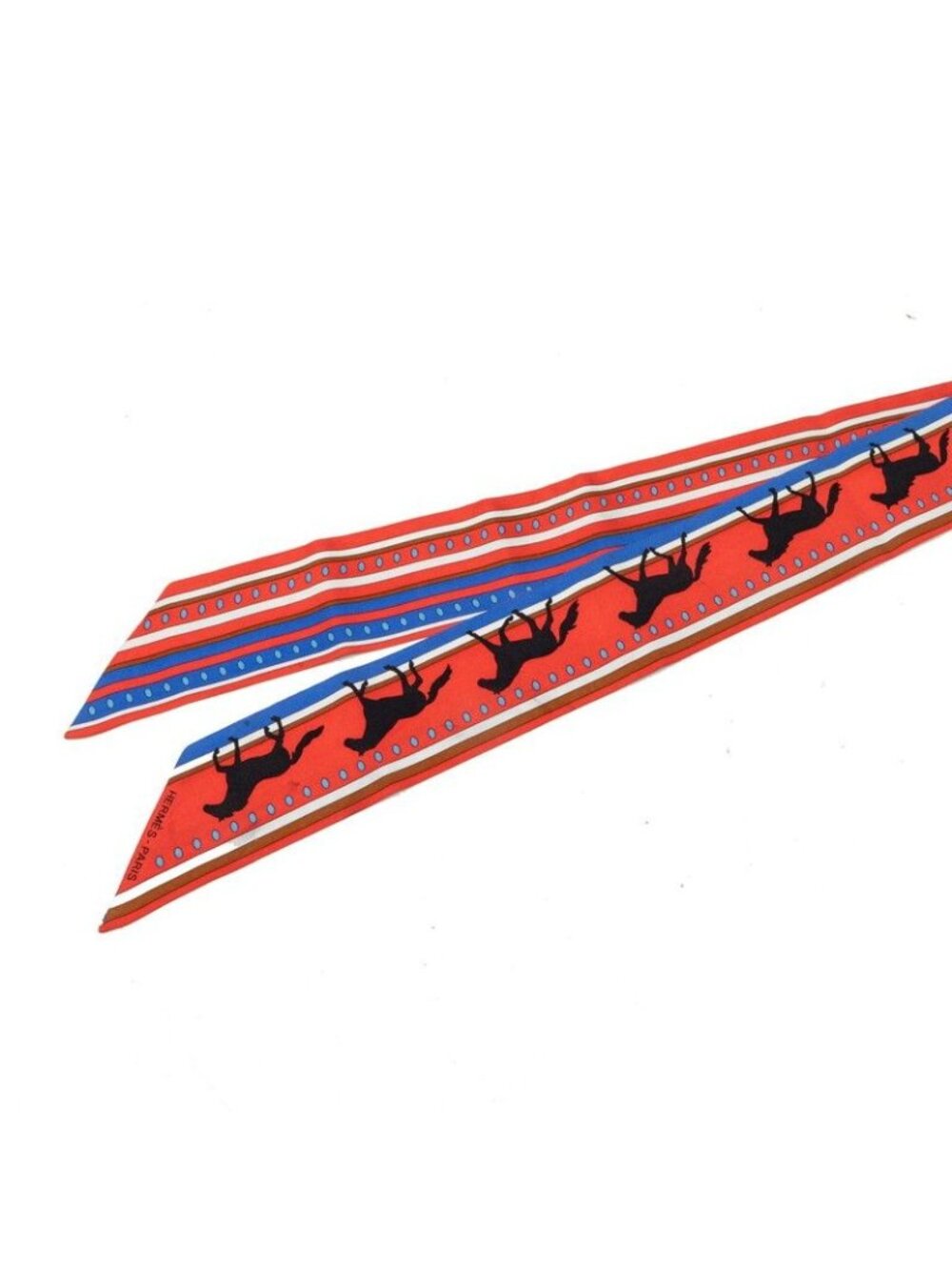 Hermes Twilly Sequences Seconds Scarf Red Multicolor Silk